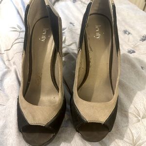 Levity patchwork heels